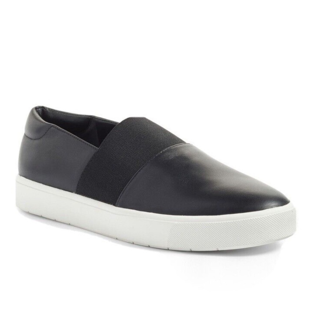 Vince Corbin Slip-On Black Leather Sneaker Comfort Shoes